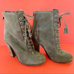 ALL SAINTS Gray Leather Suede Ankle Boots|39